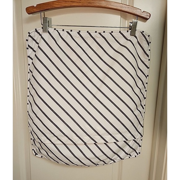 Set of 2 Pottery Barn Striped Pillow Cover Gray White 20x20 2015 Diagonal Washed - Picture 2 of 10